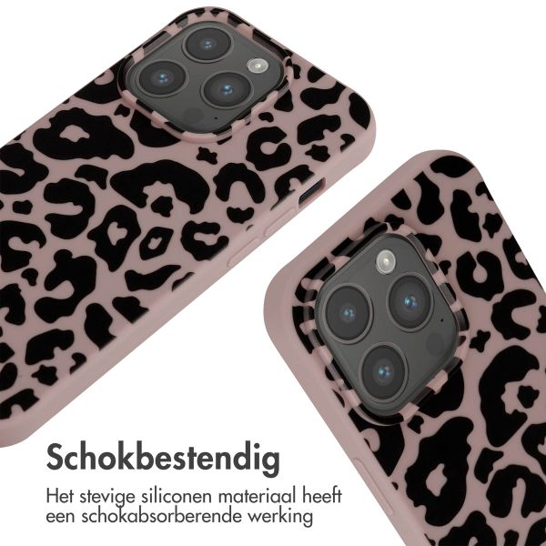 imoshion Siliconen design hoesje met koord Apple iPhone 15 Pro - Animal Pink