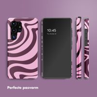 Selencia Vivid Backcover met MagSafe Samsung Galaxy S25 Ultra - Wavy Swirl Pink Plum