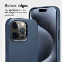 Accezz 2-in-1 Leather Bookcase with MagSafe Apple iPhone 15 Pro - Nightfall Blue
