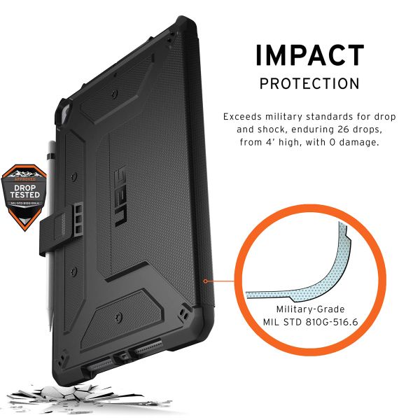 UAG Metropolis Bookcase iPad 9 (2021) 10.2 inch / iPad 8 (2020) 10.2 inch / iPad 7 (2019) 10.2 inch - Zwart