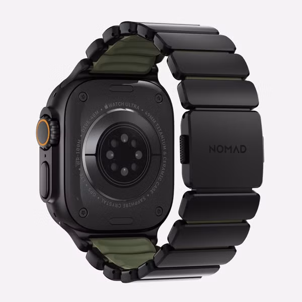 Nomad Stratos Band Apple Watch | 44/45/46/49 mm - Forest Green / Black Titanium