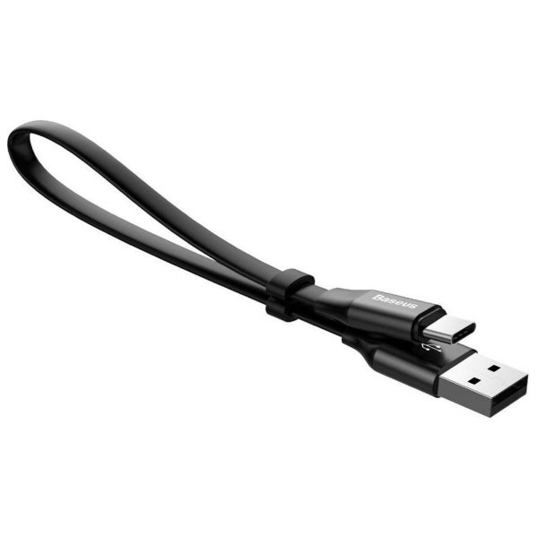 Baseus Nimble Series USB-A naar USB-C-kabel extra kort - 23 centimeter - Zwart