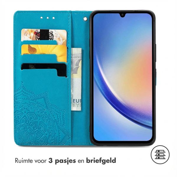 imoshion Mandala Bookcase Samsung Galaxy A35 - Turquoise