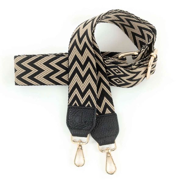 Dutchies Phone Strap - Universeel verstelbaar telefoonkoord - Tribal Chevron / Black