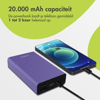 imoshion Ultra Series Aluminium | Powerbank 20.000 mAh - Snelladen tot 33 watt - Tropical Violet