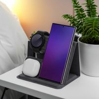 imoshion 3-in-1 Opvouwbare draadloze oplader voor Samsung - Galaxy smartphone / Galaxy Buds / Galaxy Watch - Grijs - Samsung Galaxy Watch 5 (40 mm)