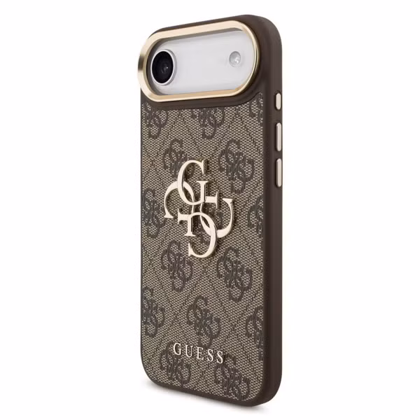 Guess 4G Metal Logo Backcover Apple iPhone Air - Gold Edge - Brown