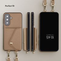 Selencia Sera Phone Case with Cord and Envelope Card Holder Samsung Galaxy A37 (5G) - Taupe