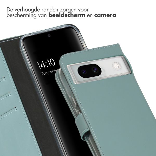 Selencia Echt Leren Bookcase Google Pixel 8a - Air Blue