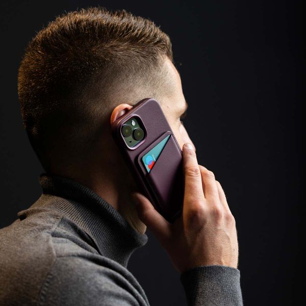 Accezz Leren Kaarthouder - Geschikt voor MagSafe en Qi2 - Heath Purple