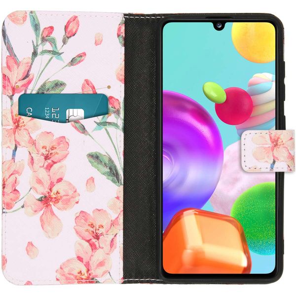 imoshion Design Softcase Bookcase Samsung Galaxy A41 - Bloem - Roze