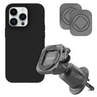Accezz EasyLock telefoonhouder auto - inclusief hoesje Apple iPhone 14 Pro - Ventilatierooster - 360 graden draaibaar - Zwart