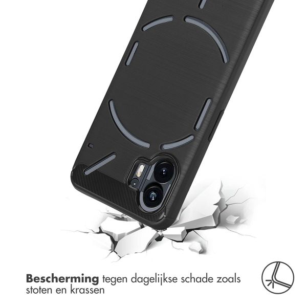 imoshion Brushed Backcover Nothing Phone (2a) / (2a) Plus - Zwart