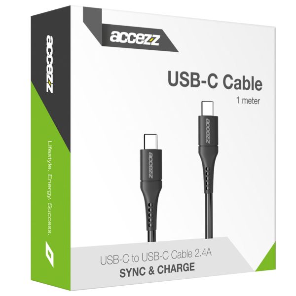 Accezz USB-C to USB-C Cable - 1 Metre - White