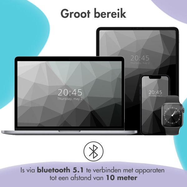 imoshion Draadloze Kinderkoptelefoon Unicorn LED Light - Decibelbegrenzer - Met AUX kabel - Lavender Lilac / Soft Blue