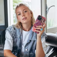 Selencia Vivid Backcover met MagSafe Apple iPhone 15 Pro - Marble Purple