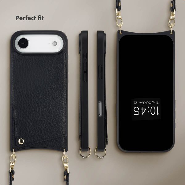 Selencia Nova Phone Case with Cord and Card Holder Apple iPhone Air - Black