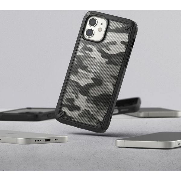 Ringke Fusion X Backcover iPhone 12 Mini - Camo Zwart