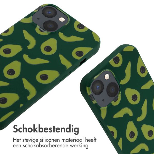 imoshion Siliconen design hoesje met koord iPhone 13 - Avocado Green