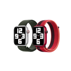 Apple 2 Pack Sport Loop band voor de Apple Watch | 44/45/46/49 mm - Product(RED) / Cypress