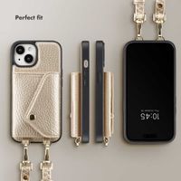 Selencia Sera Phone Case with Cord and Envelope Card Holder Apple iPhone 15 - Champagne