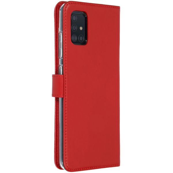 Selencia Echt Leren Bookcase Samsung Galaxy A51 - Rood