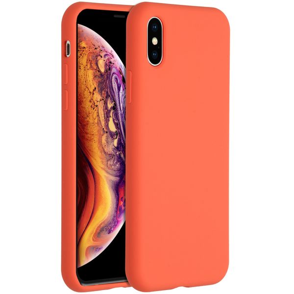 Accezz Liquid Silicone Backcover iPhone Xs / X - Nectarine