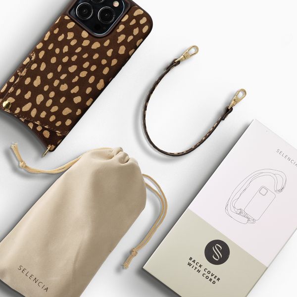 Selencia Nova Real Leather Back Cover with Card Holder Apple iPhone 13 Pro - Fawn Chic