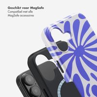 Selencia Vivid Tough Backcover met MagSafe iPhone 16 - Modern Bloom Sapphire Blue