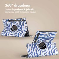 imoshion 360° Draaibare Design Bookcase Samsung Galaxy Tab S10 Plus / Tab S9 FE Plus / Tab S9 Plus - White Blue Stripes
