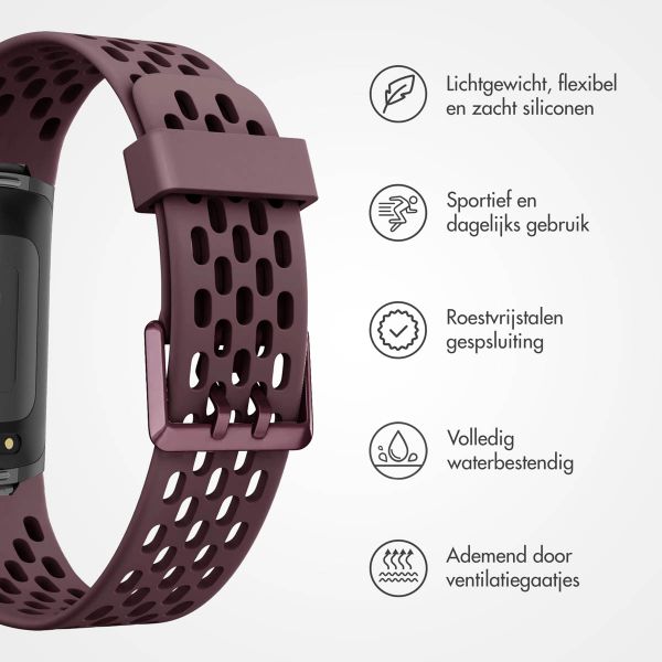 imoshion Siliconen sport bandje met gaatjes Fitbit Charge 5 / Charge 6 - Donkerrood