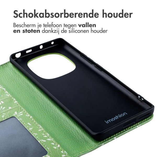 imoshion Design Bookcase Xiaomi Redmi Note 14 Pro (4G) - Green Flowers