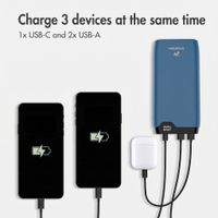 imoshion Power bank 20,000 mAh - 22.5W Fast charger - USB-C / USB-A - Blue