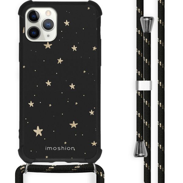 imoshion Design hoesje met koord iPhone 11 Pro - Sterren - Zwart / Goud