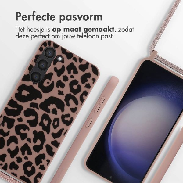 imoshion Siliconen design hoesje met koord Samsung Galaxy S23 Plus - Animal Pink