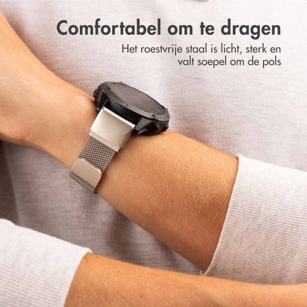 imoshion QuickFit® Milanees bandje  - Garmin 22 mm aansluiting - Maat L/XL - Starlight