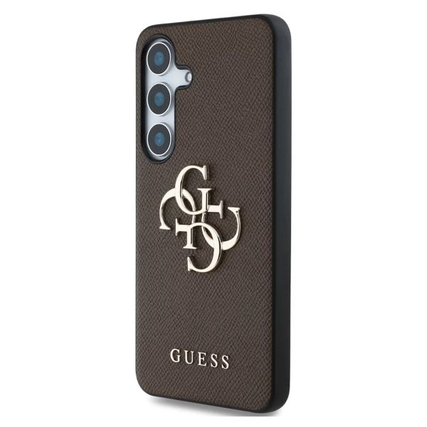 Guess 4G Metal Logo Saffiano Backcover Samsung Galaxy S25 - Bruin