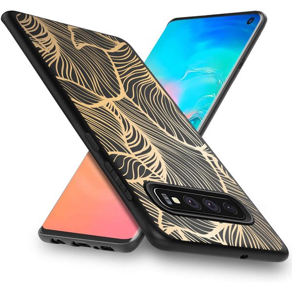 imoshion Design hoesje Samsung Galaxy S10 - Bladeren / Zwart