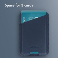 Accezz Magnetic Leather Card Holder - Compatible with Apple Find My - Nightfall Blue