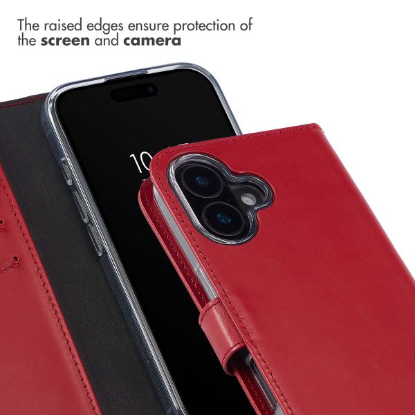 Selencia Genuine Leather Book Case Apple iPhone 16 Plus - Red