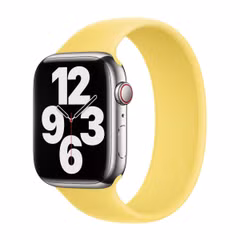 Apple Siliconen solobandje Apple Watch | 44/45/46/49 mm - Maat 7 - Lemon Zest