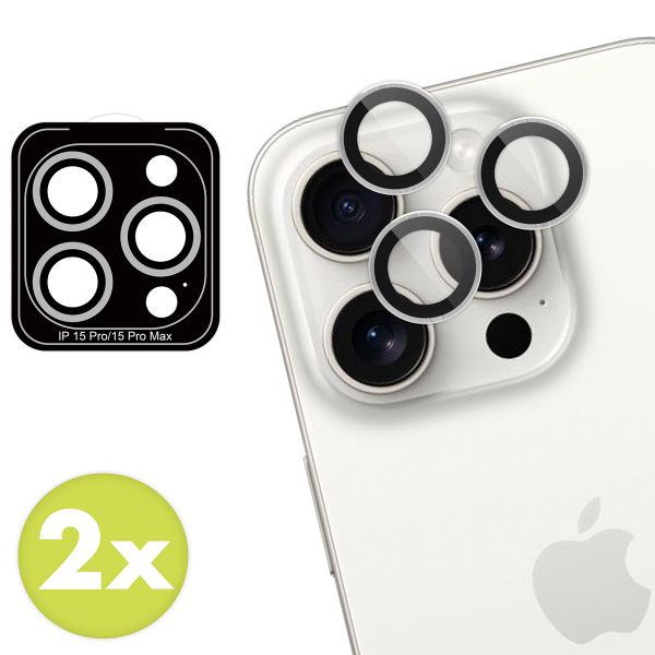 imoshion 2 Pack Camera lens protector Apple iPhone 15 Pro / 15 Pro Max - White Titanium
