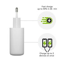 dbramante1928 re-charge | Wall Charger - 2x USB-C 20 Watt - Wit