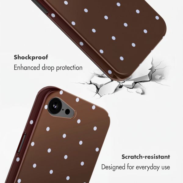Selencia Vivid Back Cover with MagSafe Apple iPhone 17e / 16e - Happy Dots Chocolate