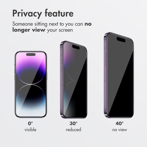Accezz Privacy Tempered Glass Screen Protector + Applicator Apple iPhone 17e / 16e / 14 / 13 / 13 Pro
