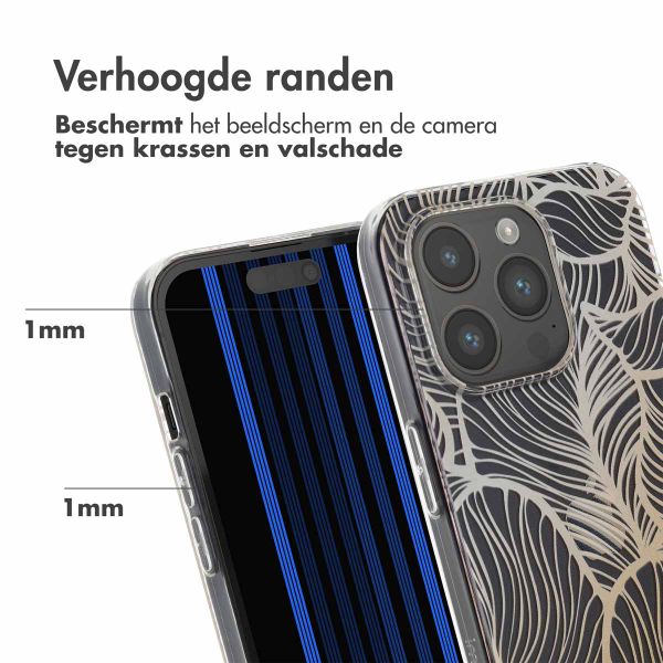 imoshion Design hoesje Apple iPhone 15 Pro - Golden Leaves Transparant