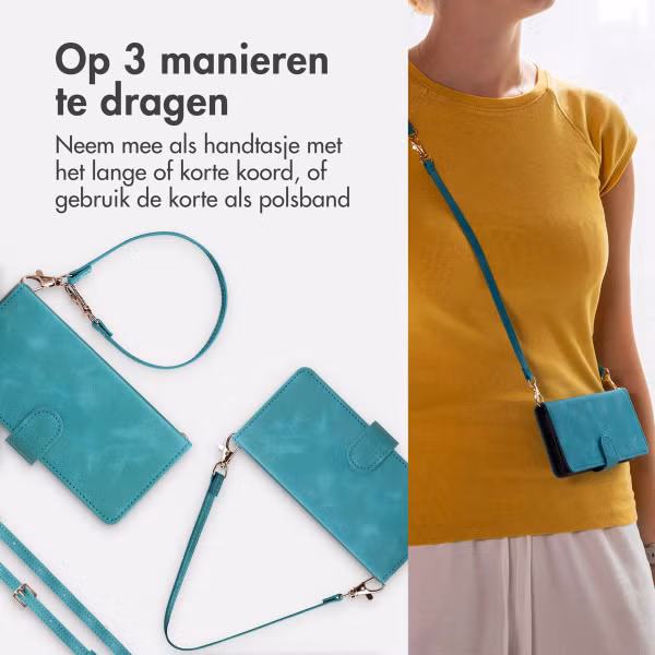 imoshion Bookcase met koord Apple iPhone 14 / 13 - Turquoise