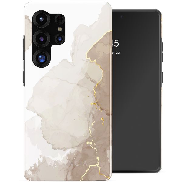 Selencia Vivid Backcover Samsung Galaxy S25 Ultra - Marble Light Brown