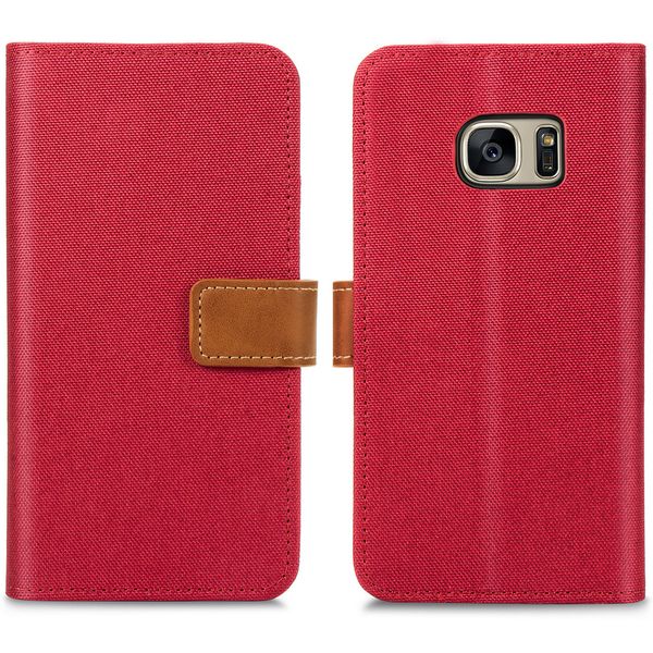 imoshion Luxe Canvas Bookcase Samsung Galaxy S7 - Rood