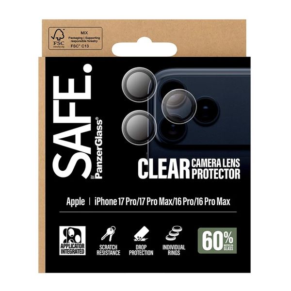 SAFE by PanzerGlass Camera Lens Protector Apple iPhone 17 Pro / 17 Pro Max - Transparant